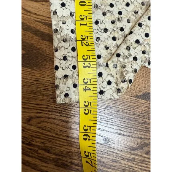 Anthropologie Womens Cream Lace Polka Dot Maxi Dress‎ Size Small Prairie Tiered - Picture 9 of 10